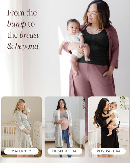 Emmaline Maternity & Nursing Robe Hospital Bag/Delivery Essential