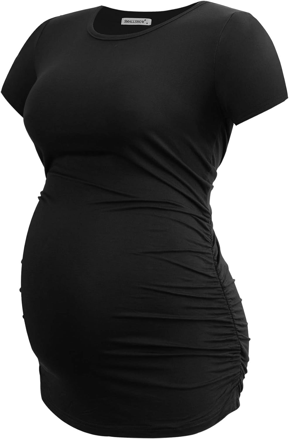 Women'S Maternity Tops Side Ruched Tunic T-Shirt Pregnancy Clothes