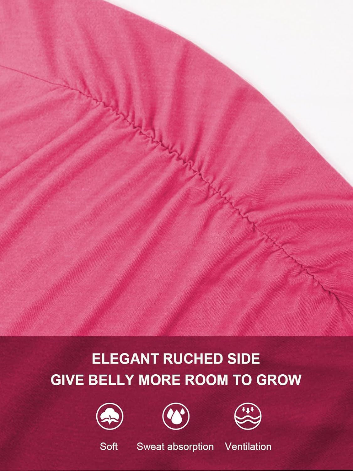 Womens Maternity Tops Short Sleeve round Neck Pregnancy Shirts 3 Packs