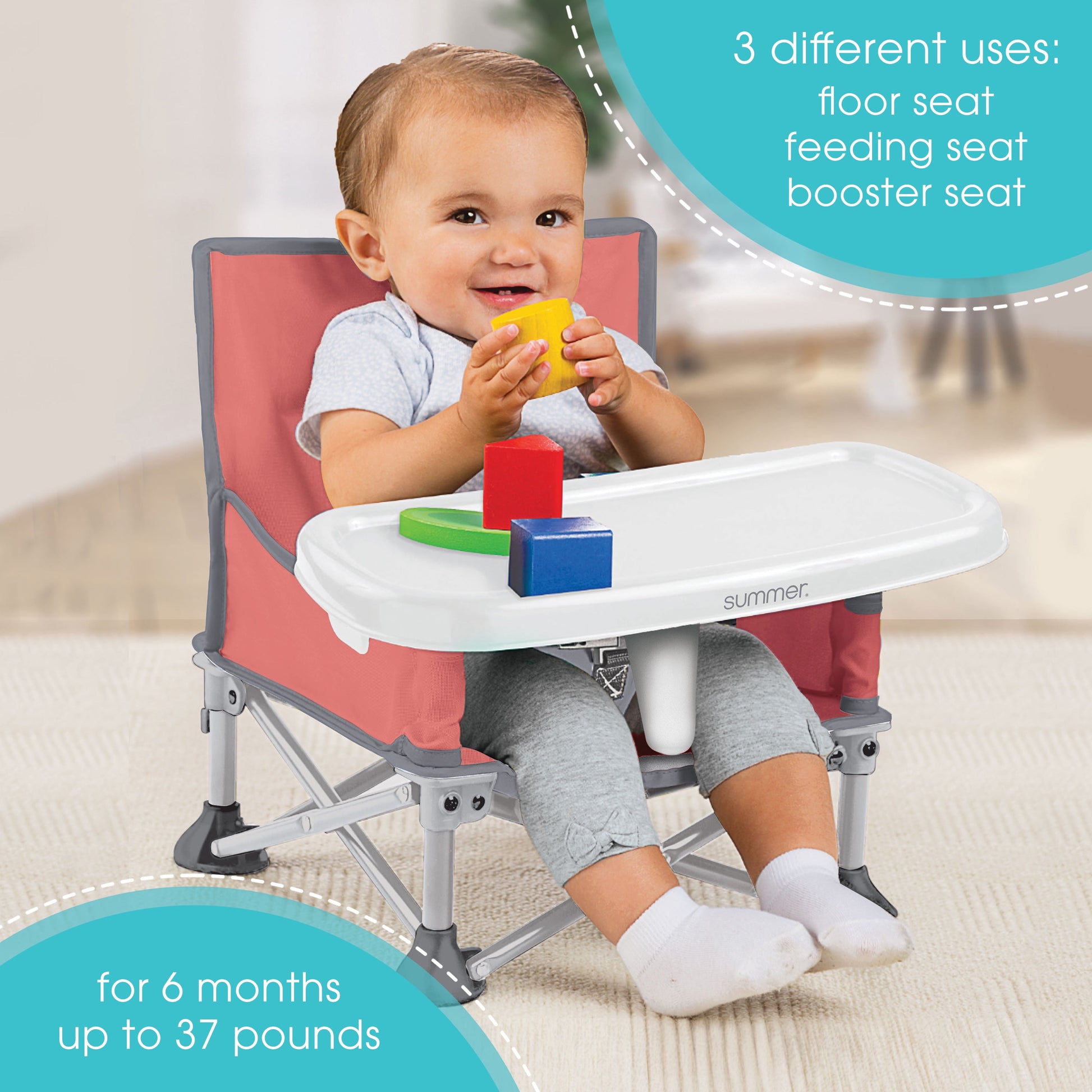 Summer® Pop 'N Sit® Portable Booster (Coral)