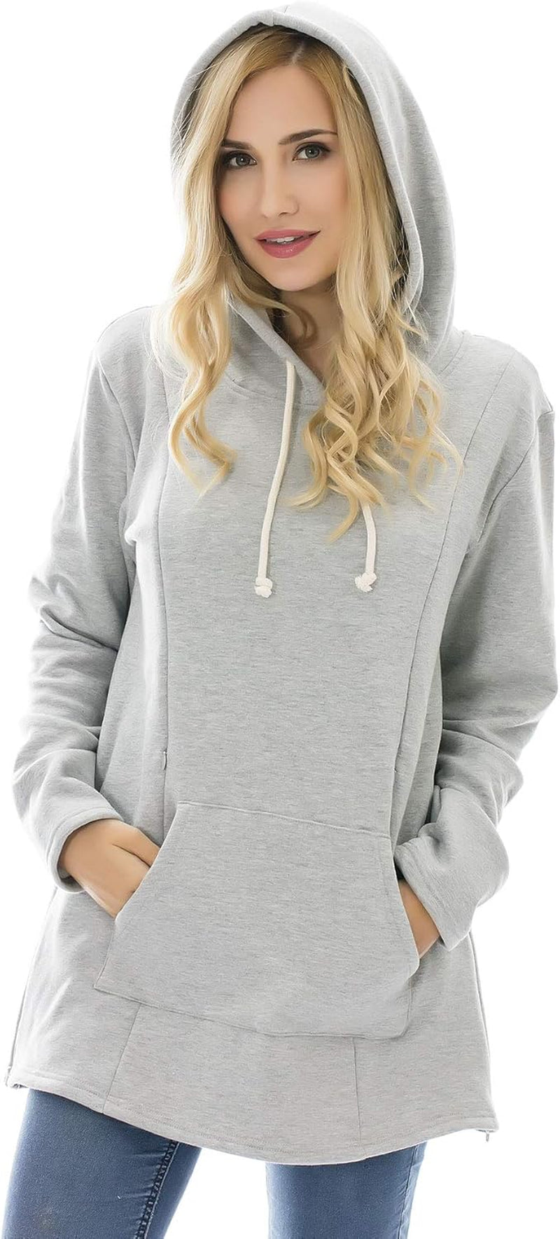 Women'S Maternity Sweater Clothes Nursing Sweatshirt Breastfeeding Hoodie with Pockets