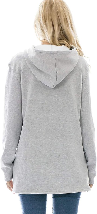 Women'S Maternity Sweater Clothes Nursing Sweatshirt Breastfeeding Hoodie with Pockets
