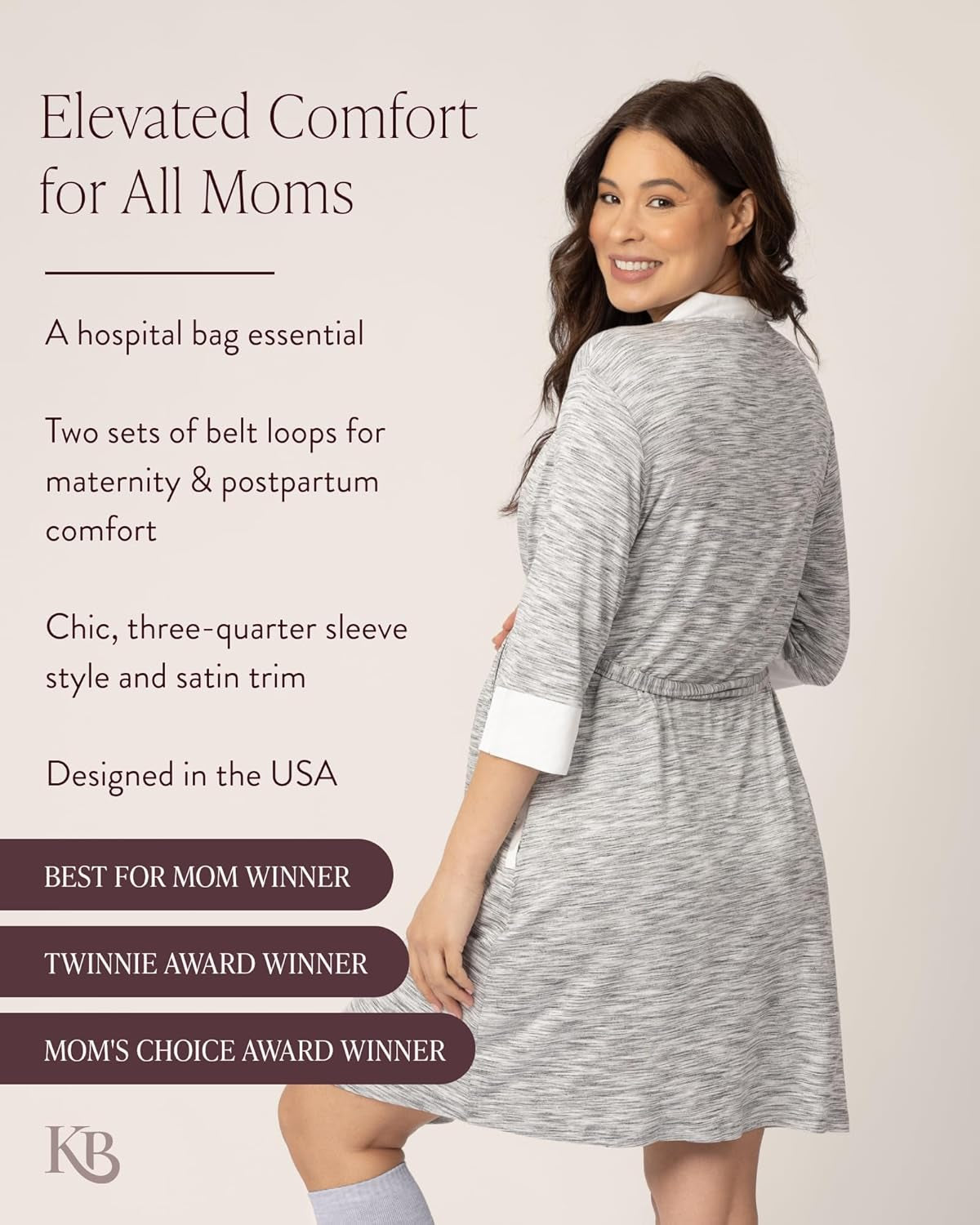 Emmaline Maternity & Nursing Robe Hospital Bag/Delivery Essential
