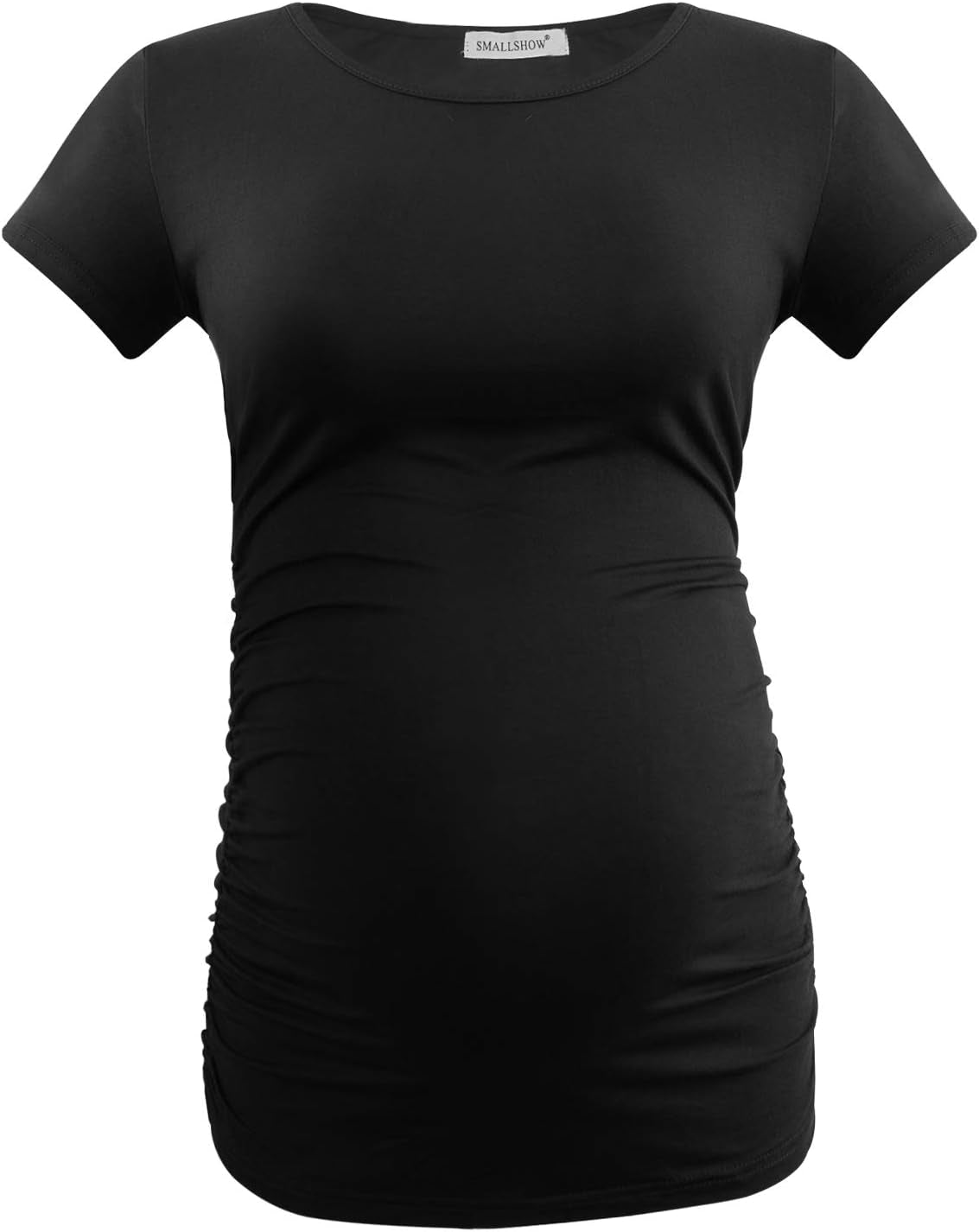 Women'S Maternity Tops Side Ruched Tunic T-Shirt Pregnancy Clothes