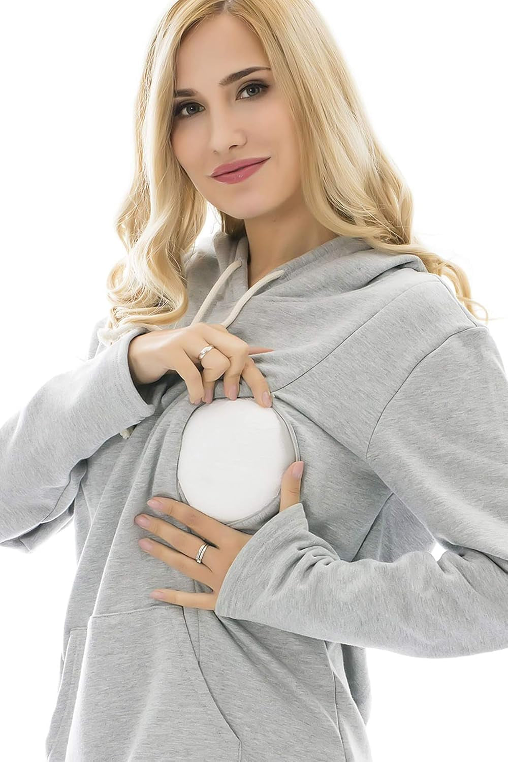 Women'S Maternity Sweater Clothes Nursing Sweatshirt Breastfeeding Hoodie with Pockets