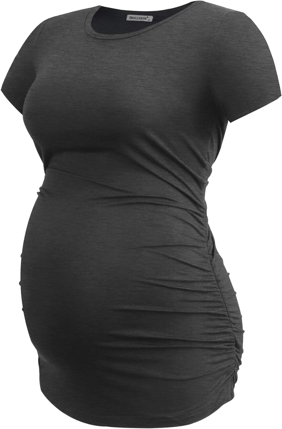 Women'S Maternity Tops Side Ruched Tunic T-Shirt Pregnancy Clothes