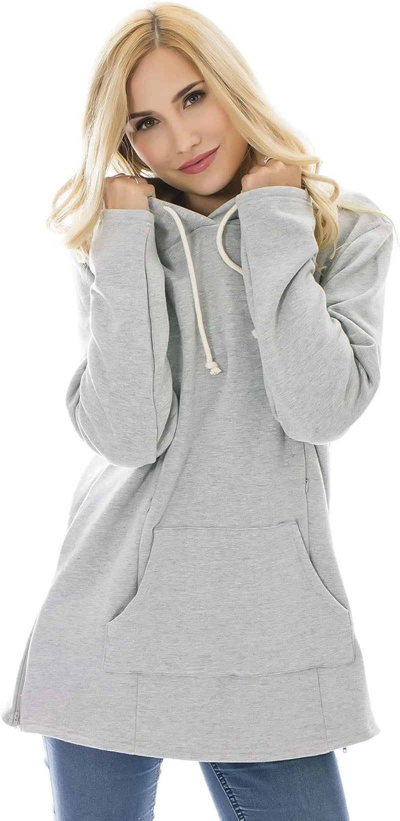 Women'S Maternity Sweater Clothes Nursing Sweatshirt Breastfeeding Hoodie with Pockets