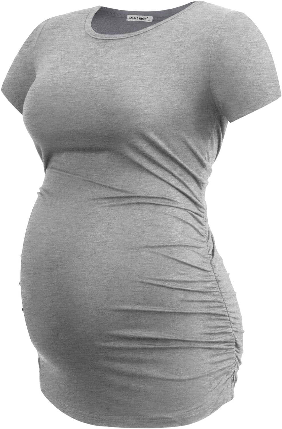 Women'S Maternity Tops Side Ruched Tunic T-Shirt Pregnancy Clothes