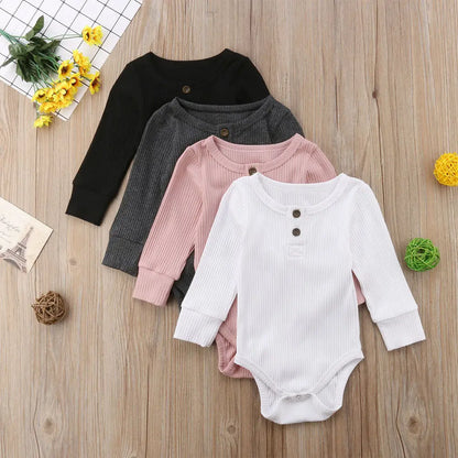 8Color ! 0-24 M Toddler Baby Girls Clothes Basic Pure Color Outfit Long Sleeve Cotton Romper Baby Solid Jumpsuit Clothing